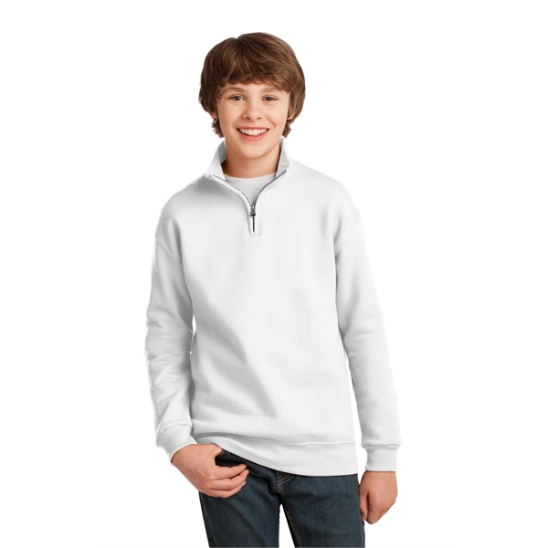 JERZEES Youth NuBlend 1/4-Zip Cadet Collar Sweatshirt.