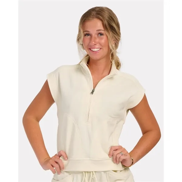 Boxercraft Women's French Terry Half-Zip Short Sleeve Swe...