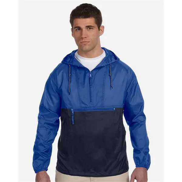 Harriton Unisex Packable Hooded Nylon Jacket