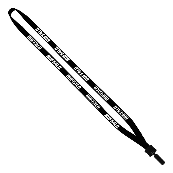 1/2" Cotton Lanyard with Plastic Clamshell & Bulldog Clip