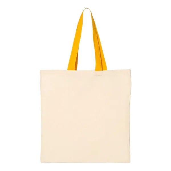 Q-Tees Economical Tote with Contrast-Color Handles