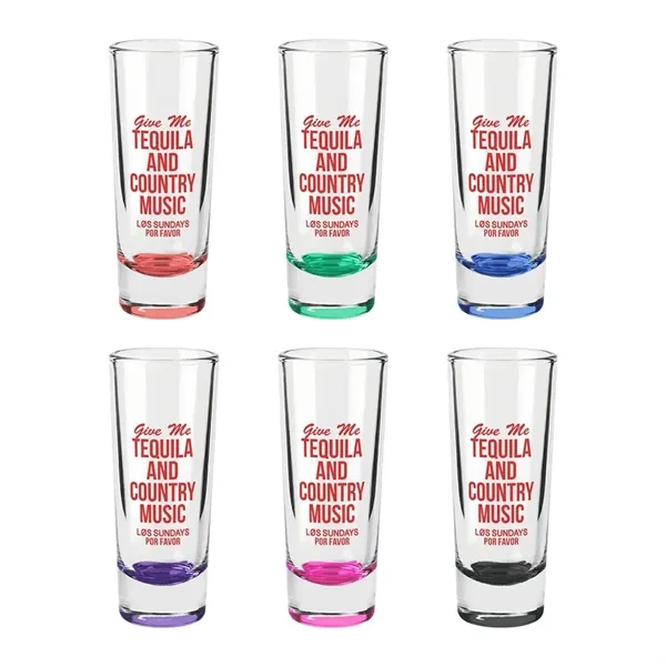 Jolt 2 oz Double Shooter Shot Glass with Color Bottom