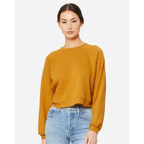 BELLA + CANVAS Women's Crop Raglan Fleece Crewneck Sweats...