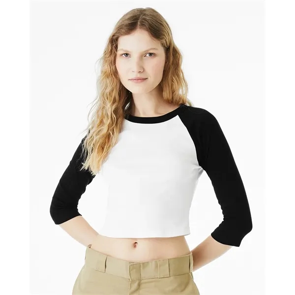 BELLA + CANVAS Women's Micro Rib Three-Quarter Raglan Sle...