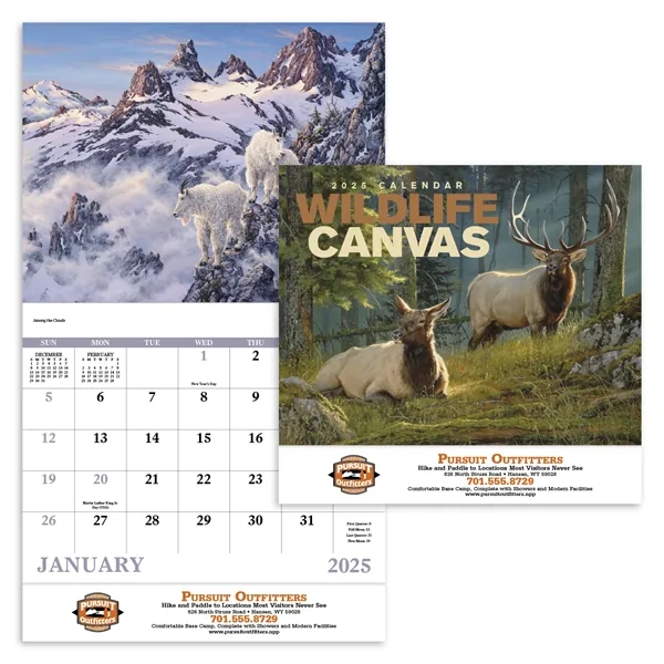 Good Value™ Wildlife Canvas - Stapled Calendar