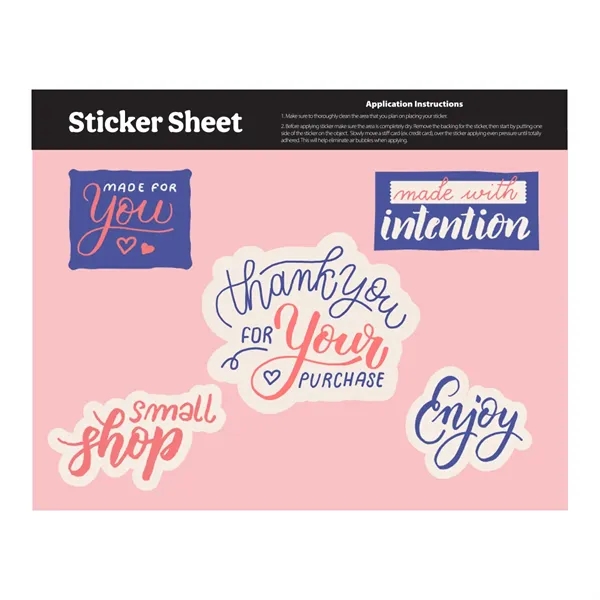 Ultra Removable Sticker Sheet 5.5" x 7" Custom Shapes