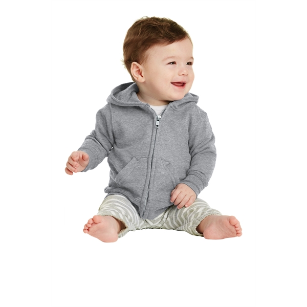 Port & Co Infant Core Fleece Full-Zip Hooded Sweatshirt.