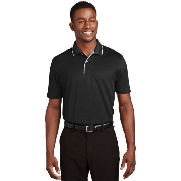 Sport-Tek Dri-Mesh Polo with Tipped Collar and Piping.