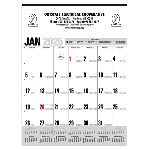 Products Yearly Record® Gray with Red Calendar