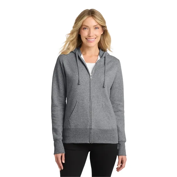 Port & Co Women's Core Fleece Full-Zip Hooded Sweatshirt.