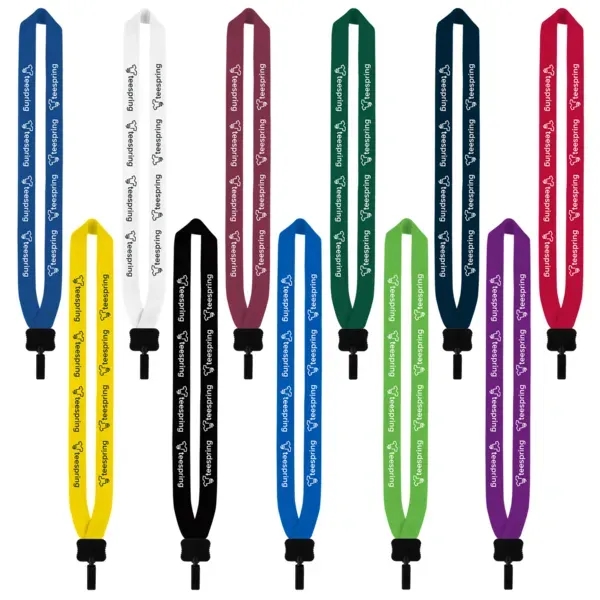 1" Cotton Lanyard w/ Plastic Clamshell & O-Ring