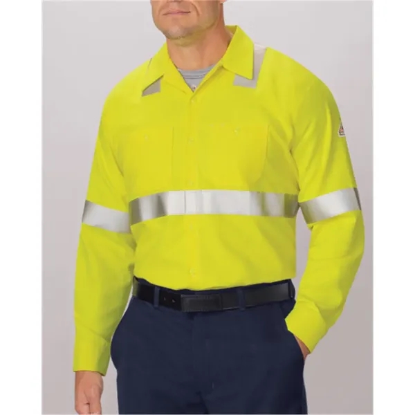 Bulwark Men's Tall High Visibility Long Sleeve Work Shirt