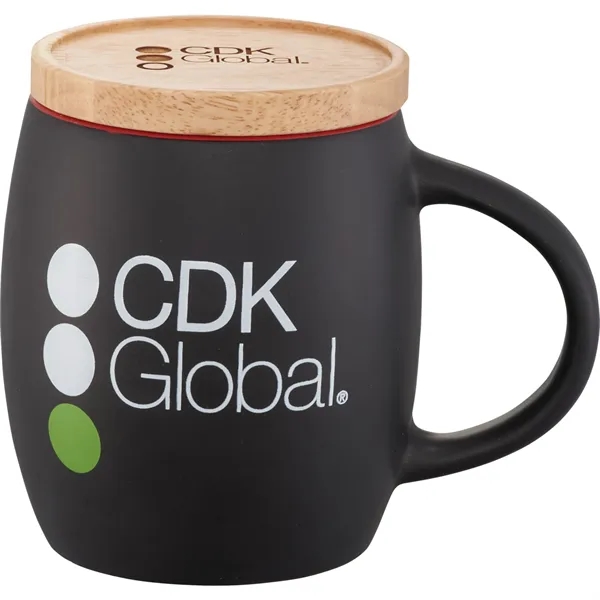 Hearth Ceramic Mug FSC®100% Wood Lid/Coaster 15oz