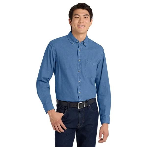 Port Authority Tall Long Sleeve Denim Shirt.
