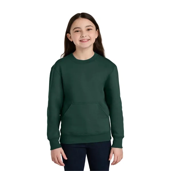 Port & Co Youth Core Fleece Crewneck Pocket Sweatshirt