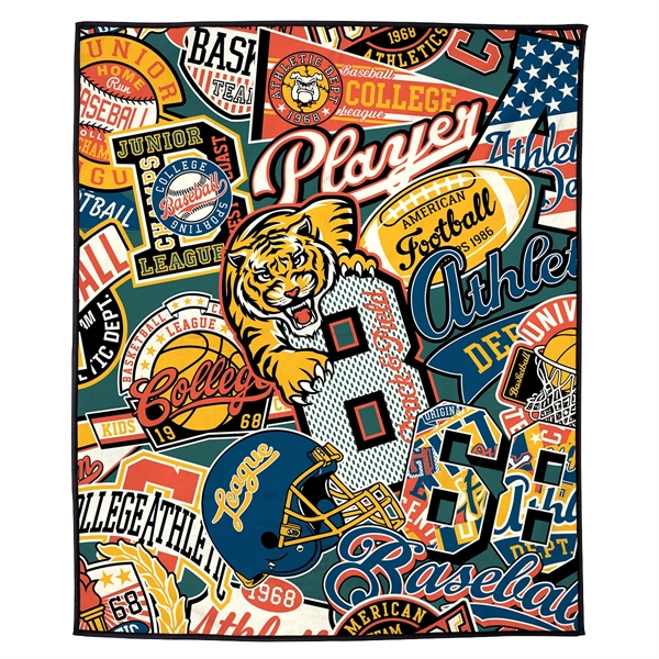 Micro-Plush Picnic Blanket with Carry Strap 50- x 60- 410GSM