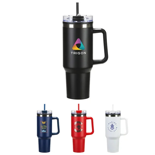 Ohana 40 oz Stainless Steel/Polypropylene Mug with Color-Mat