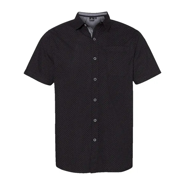 Burnside Men's Peached Printed Poplin Short Sleeve Shirt