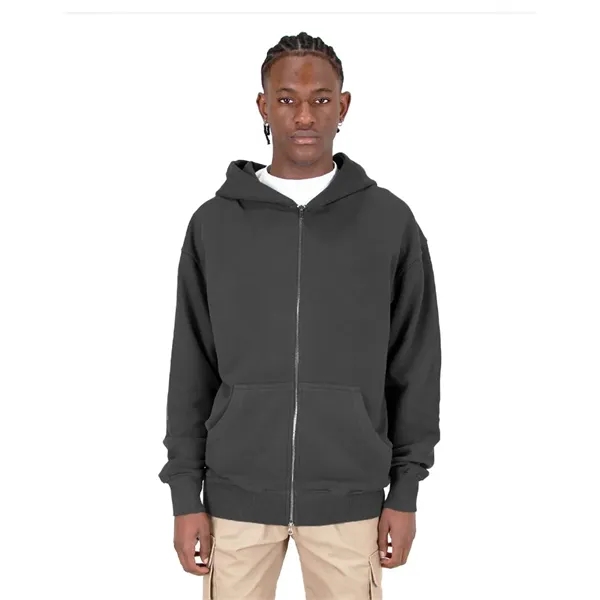 Shaka Wear Men's Garment-Dyed Double-Zip Hooded Sweatshirt