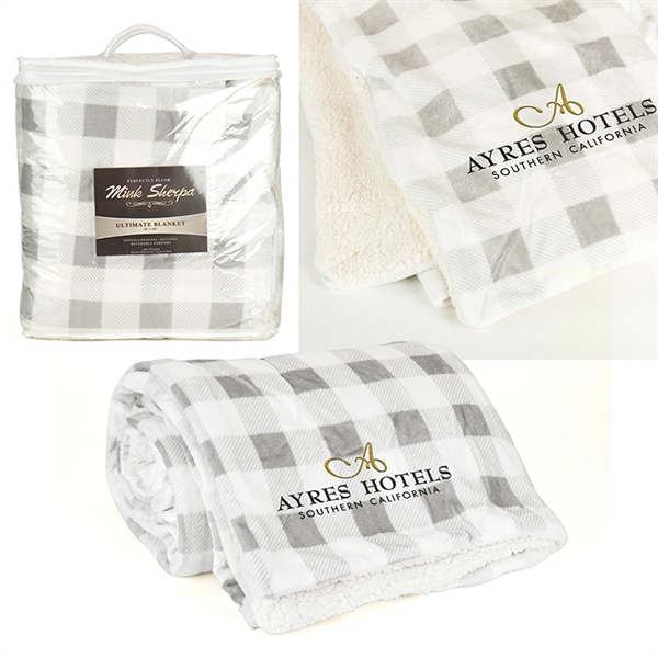 Mink Sherpa Blanket - Plaid
