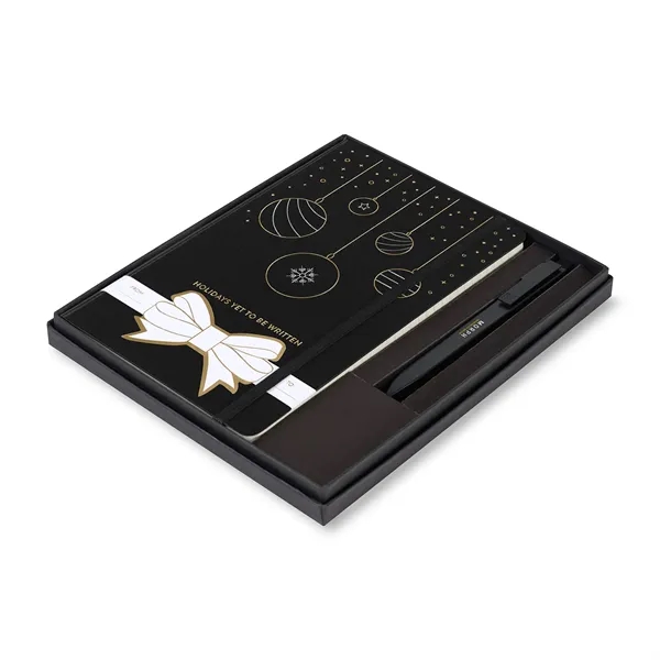 Moleskine® Hard Cover Holiday Notebook and GO Pen Gift Set