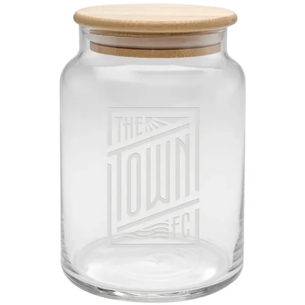 26 oz. Etched Apothecary Jar with Bamboo Lid