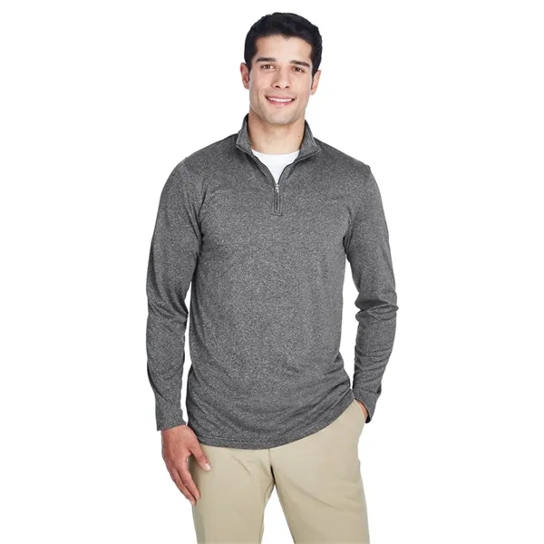 UltraClub Men's Cool & Dry Heathered Performance Quarter-...