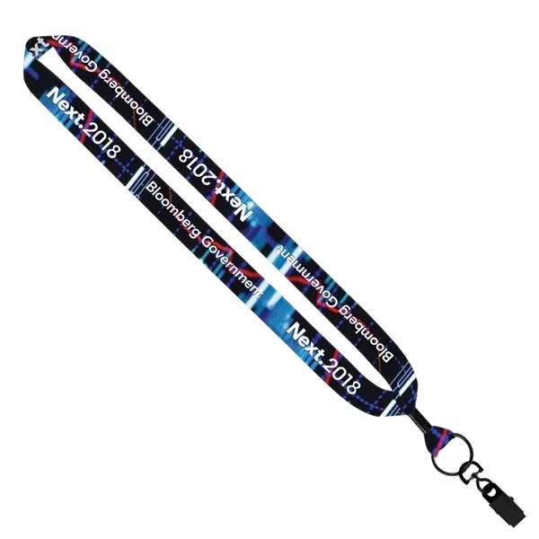 1" Dye Sublimated Lanyard with Metal Crimp & Bulldog C