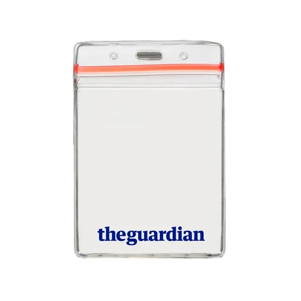 3 5/8" x 4 5/18" Printed Vertical Vinyl Pouch with Zipper