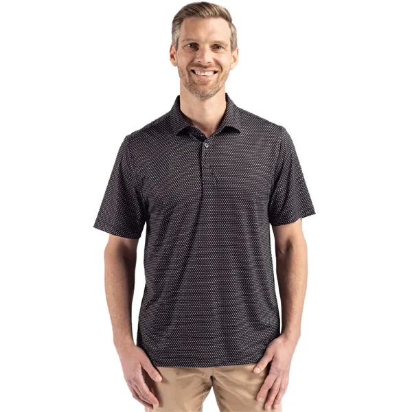 Cutter & Buck Pike Eco Shadow Check Print Recycled Mens Polo