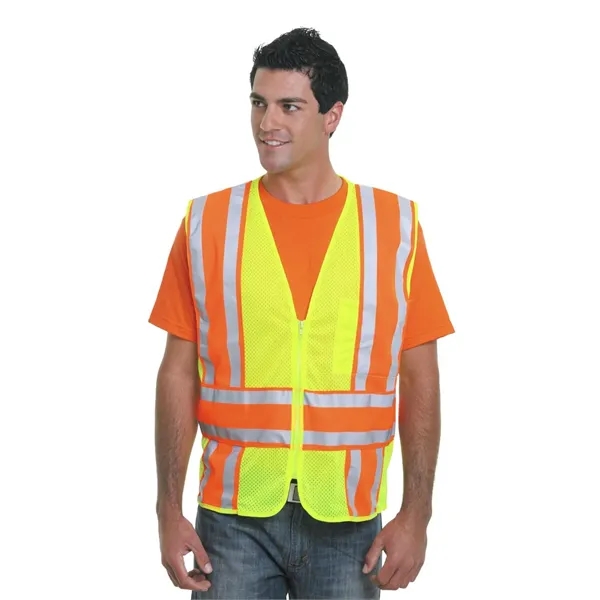 Bayside Unisex USA-Made ANSI Safety Mesh Vest