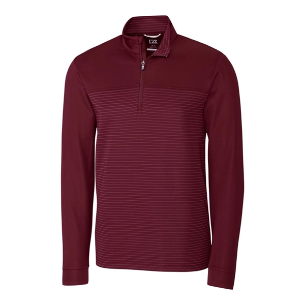 Cutter & Buck Traverse Stretch Eco Stripe Quarter Zip Men...