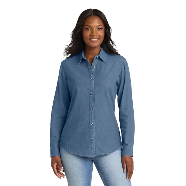 Port & Co Women's Long Sleeve Value Denim Shirt.
