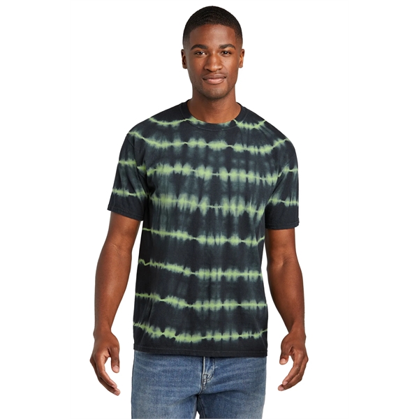 Port & Co Allover Stripe Tie-Dye Tee