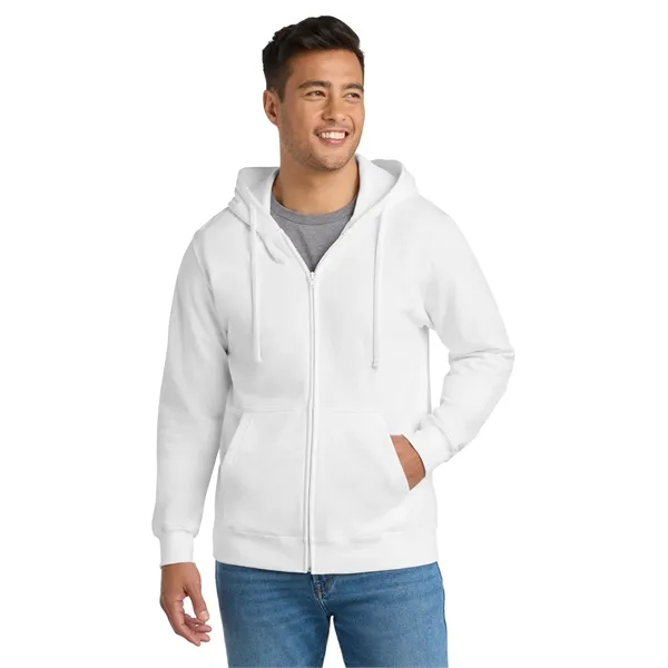 Port & Co Fan Favorite Fleece Full-Zip Hooded Sweatshirt.