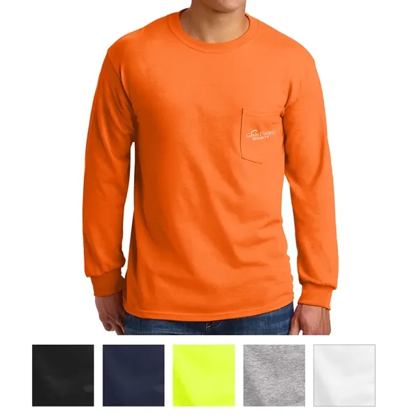Gildan® Ultra Cotton® 100% Cotton Long Sleeve T-Shirt wit...