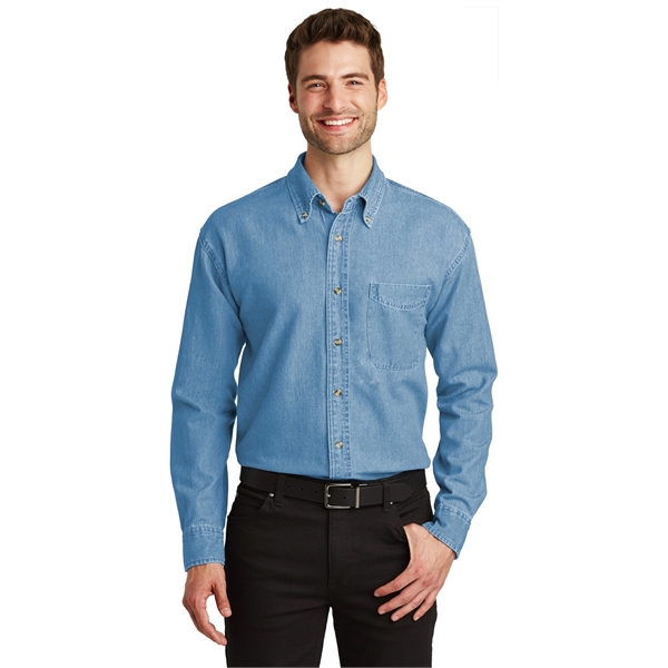 Port Authority Long Sleeve Denim Shirt.