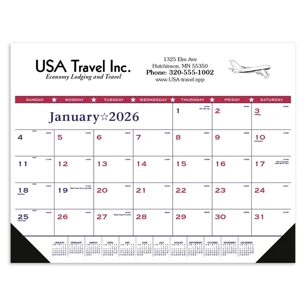 Triumph® Calendars Patriotic Desk Pad with Vinyl Corners