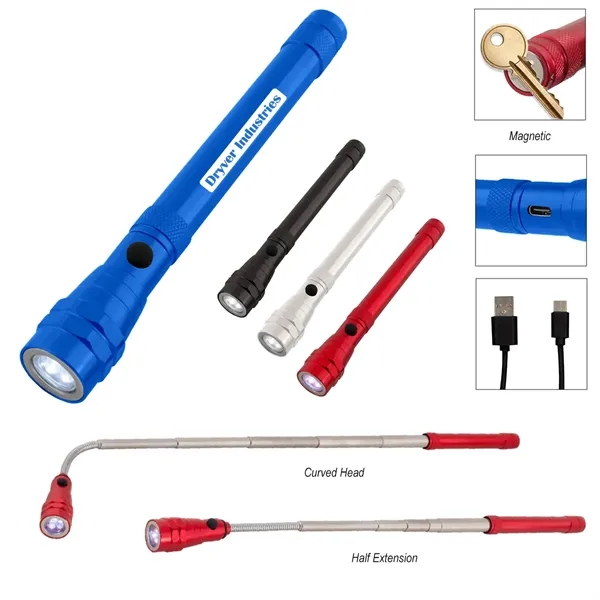 Telescopic Rechargeable Recycled Aluminum Flashlight With...