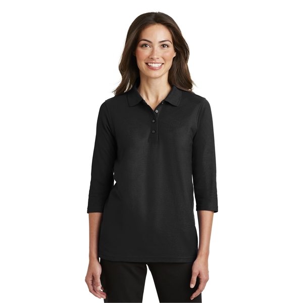 Port Authority Women's Silk Touch 3/4-Sleeve Polo.