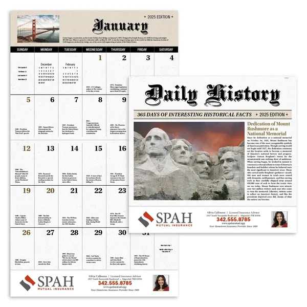 Good Value™ Daily History - Stapled Calendar