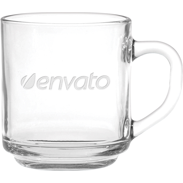 Capri Glass Coffee Mug - Deep Etched