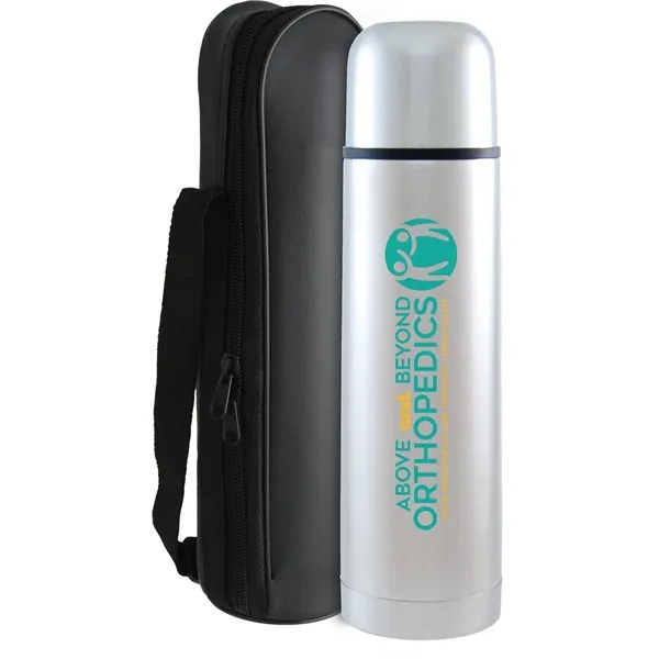 16.9 oz. Stainless Steel Thermos with Vinyl Case