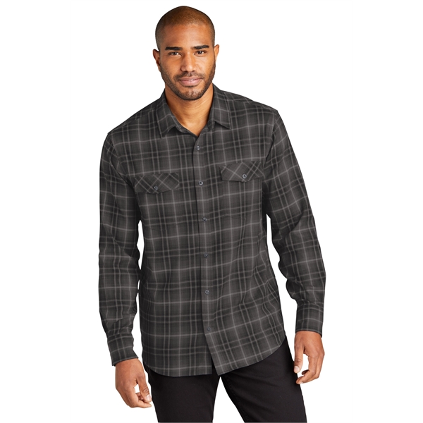Port Authority Long Sleeve Ombre Plaid Shirt