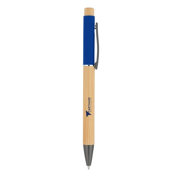 Bamboo Barrel with Gunmetal Clip Pen
