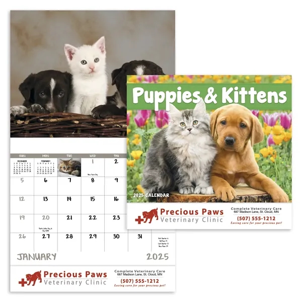 Good Value™ Puppies & Kittens - Stapled Calendar