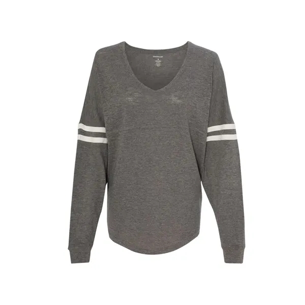 Boxercraft Women's Slub Jersey Varsitee V-Neck Long Sleev...