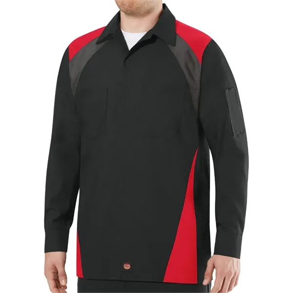 Red Kap Men's Long Sleeve Tri-Color Shop Shirt