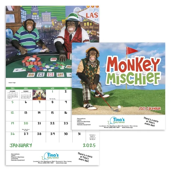 Good Value™ Monkey Mischief - Stapled Calendar