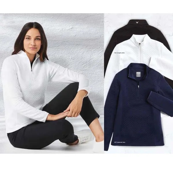 Callaway Ladies Diamond Quilted Fleece 1/4 Zip